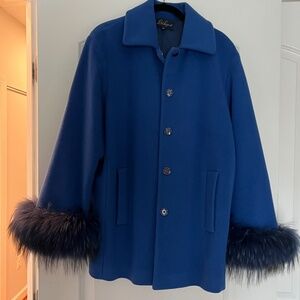 Luisa Spagnoli Coat Bright Blue Size 42 IT
